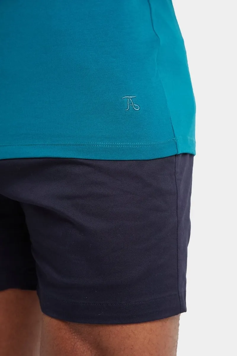 Tipped T-shirt in Peacock