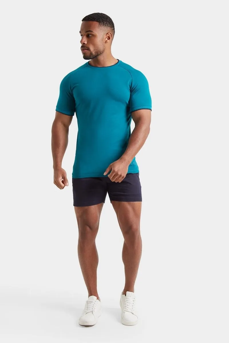 Tipped T-shirt in Peacock