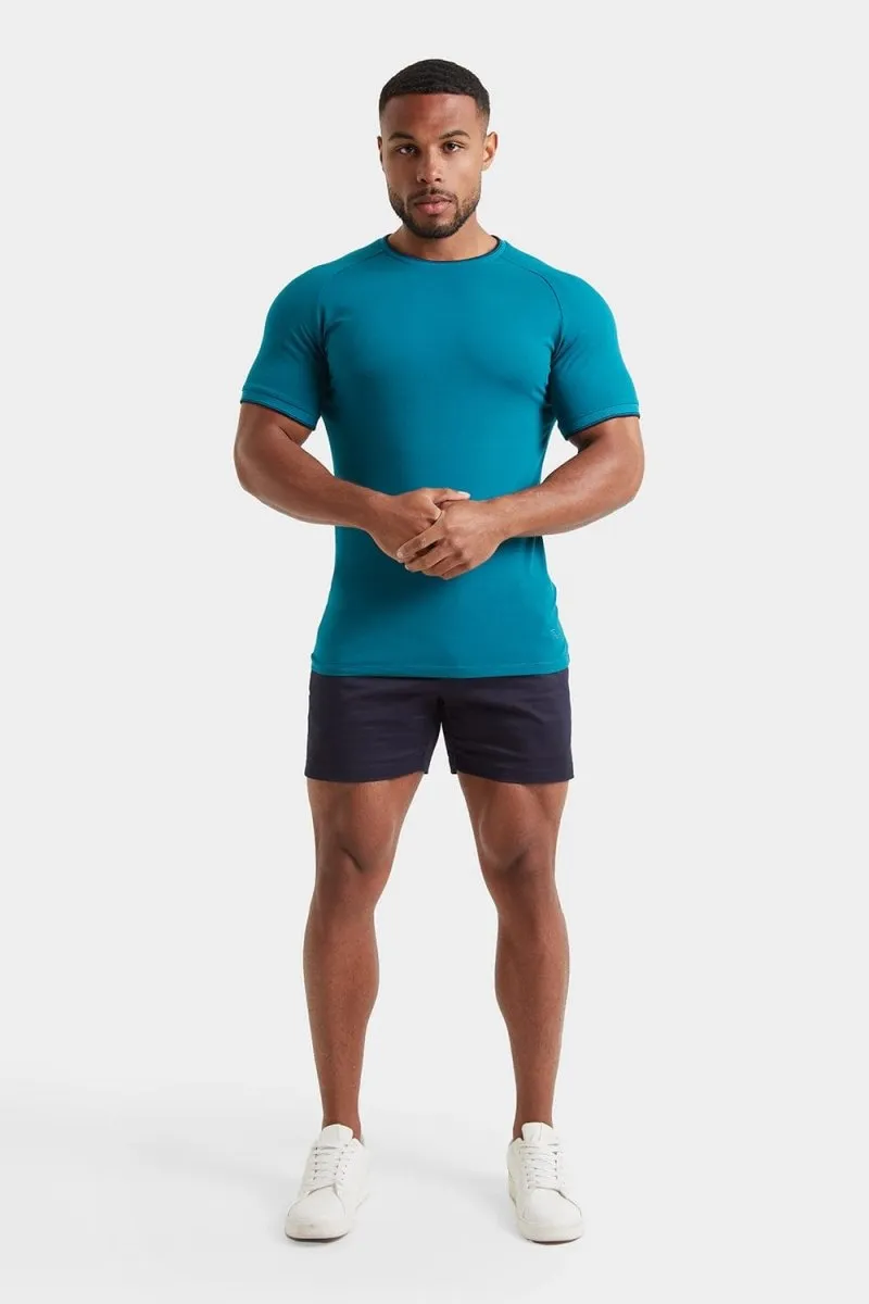 Tipped T-shirt in Peacock