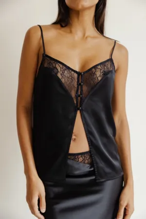 top lingerie en satin capri