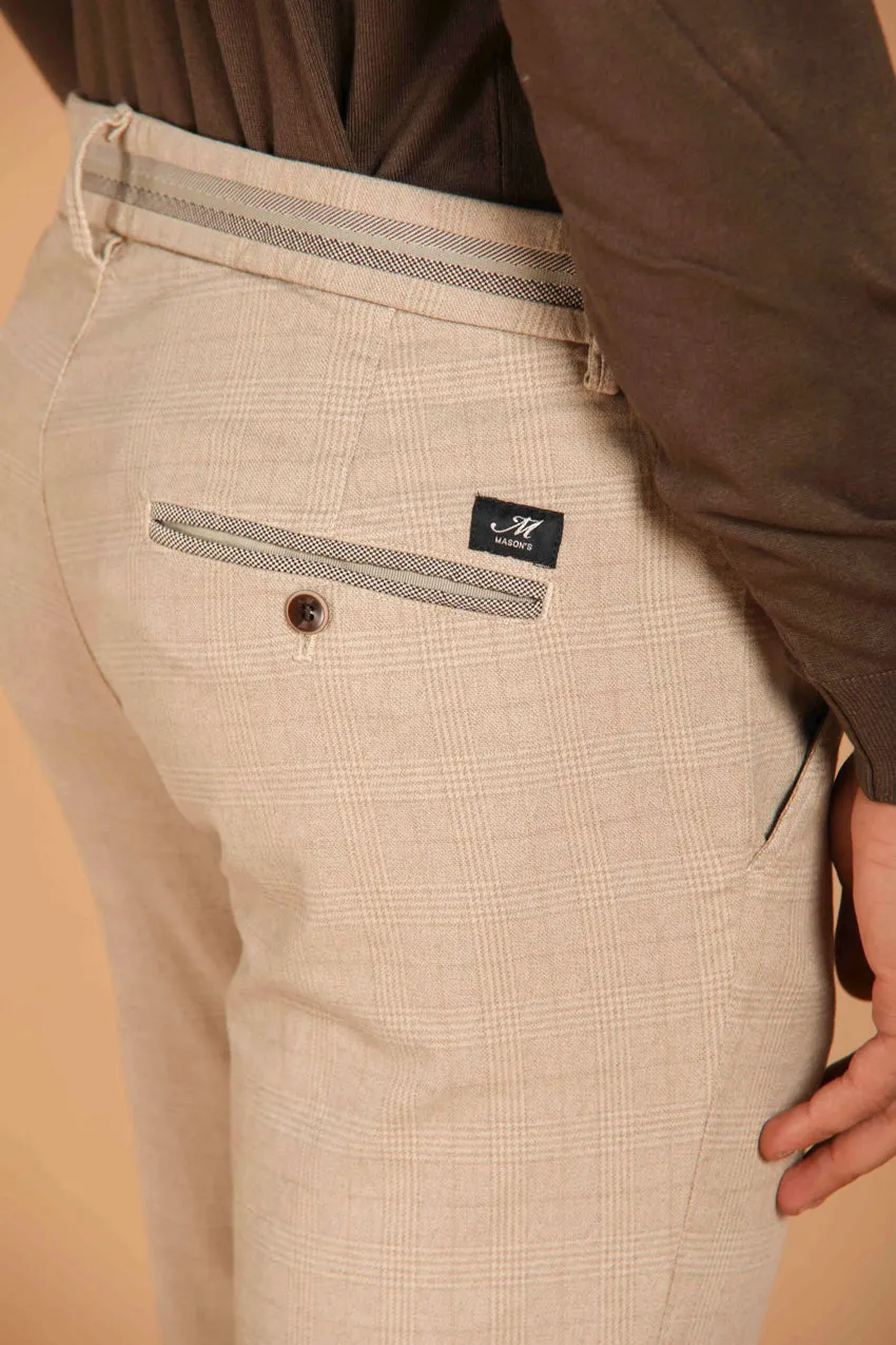 Torino Elegance men's chino pants in cotton stretch with galles pattern slim fit