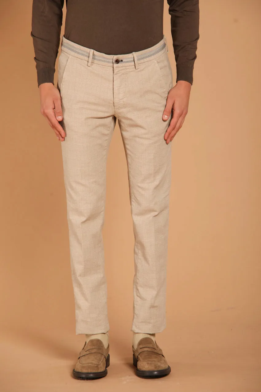 Torino Elegance men's chino pants in cotton stretch with galles pattern slim fit