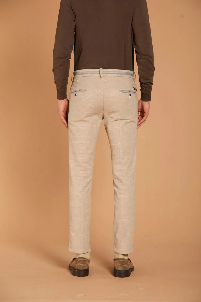 Torino Elegance men's chino pants in cotton stretch with galles pattern slim fit