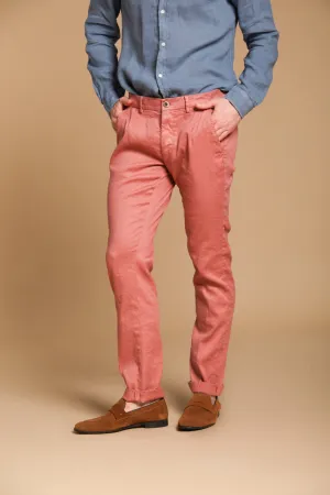 Torino men's chino pants in cotton and linen twill slim fit