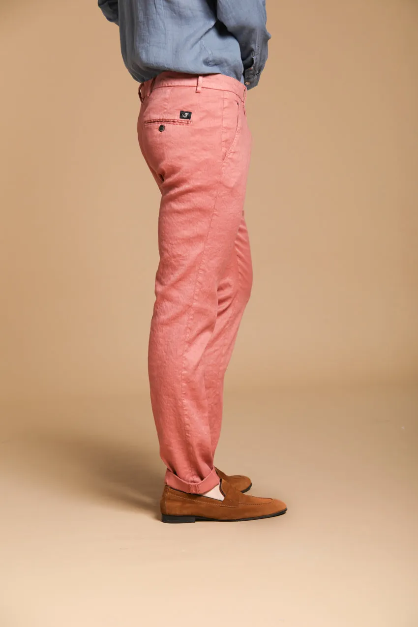 Torino men's chino pants in cotton and linen twill slim fit