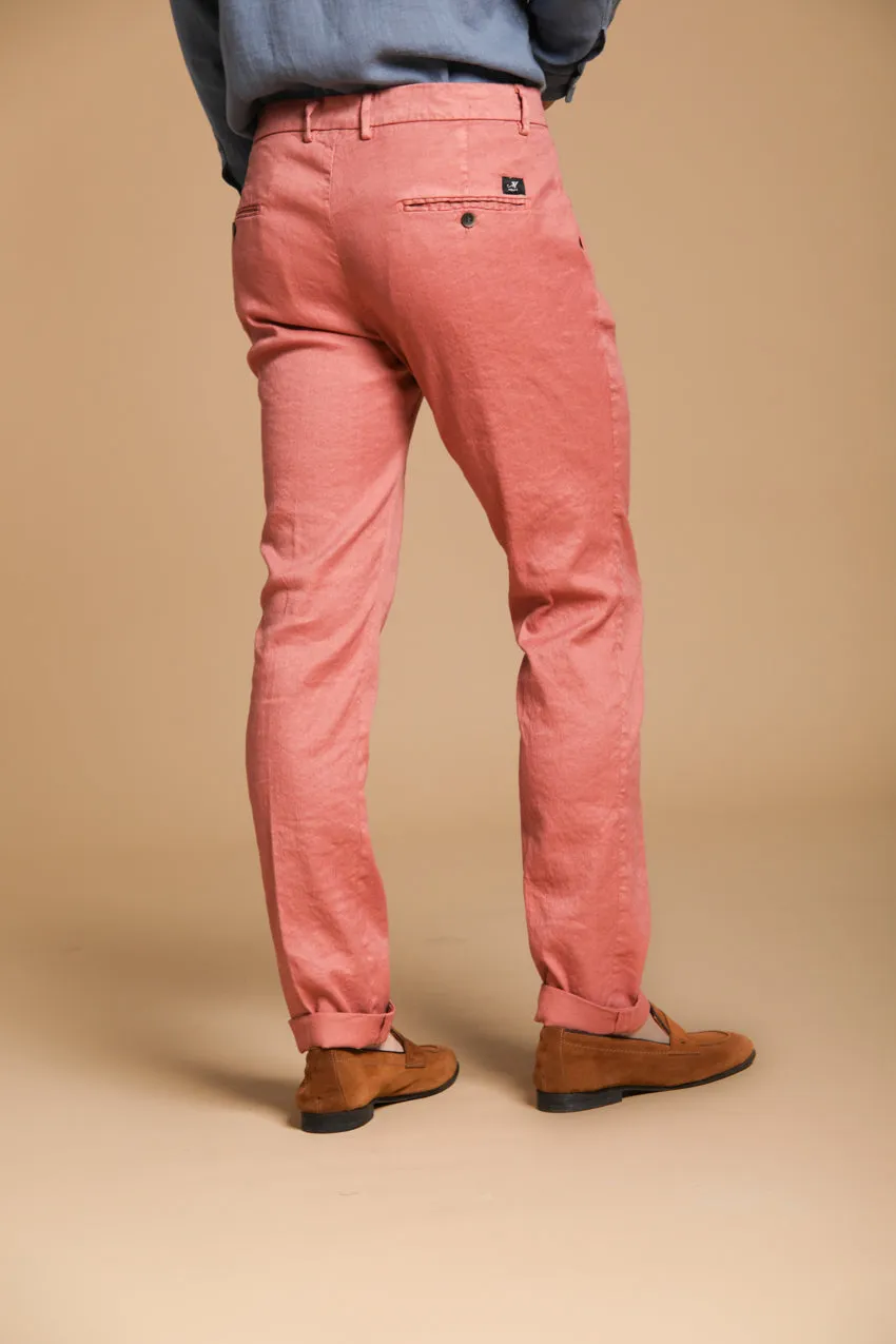Torino men's chino pants in cotton and linen twill slim fit