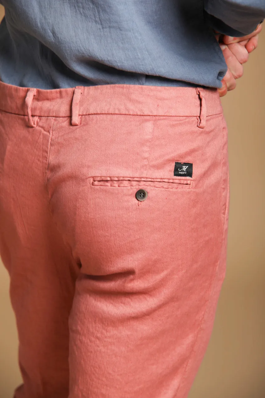 Torino men's chino pants in cotton and linen twill slim fit