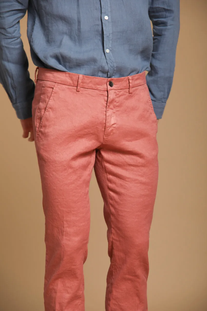 Torino men's chino pants in cotton and linen twill slim fit