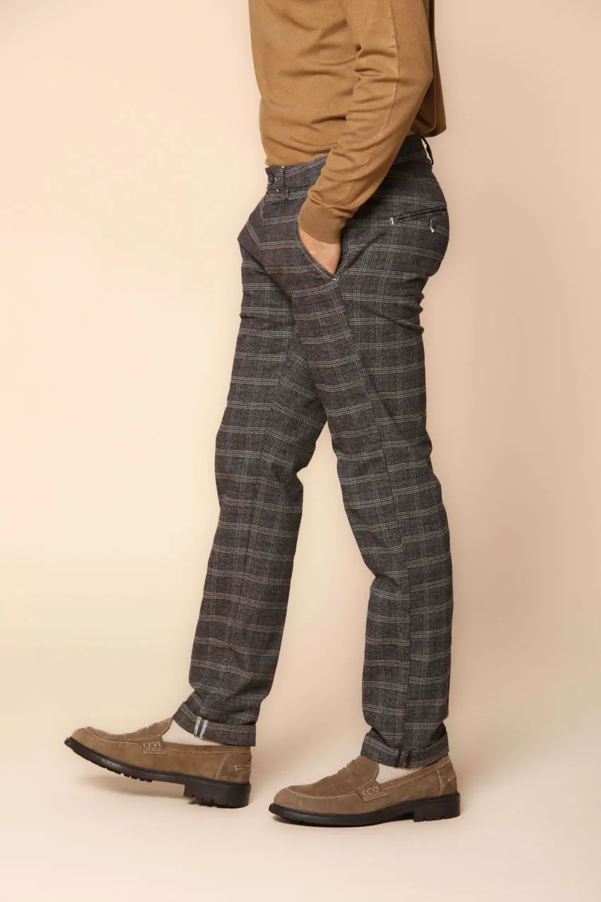 Torino men's chino pants in cotton stretch with motif galles slim fit