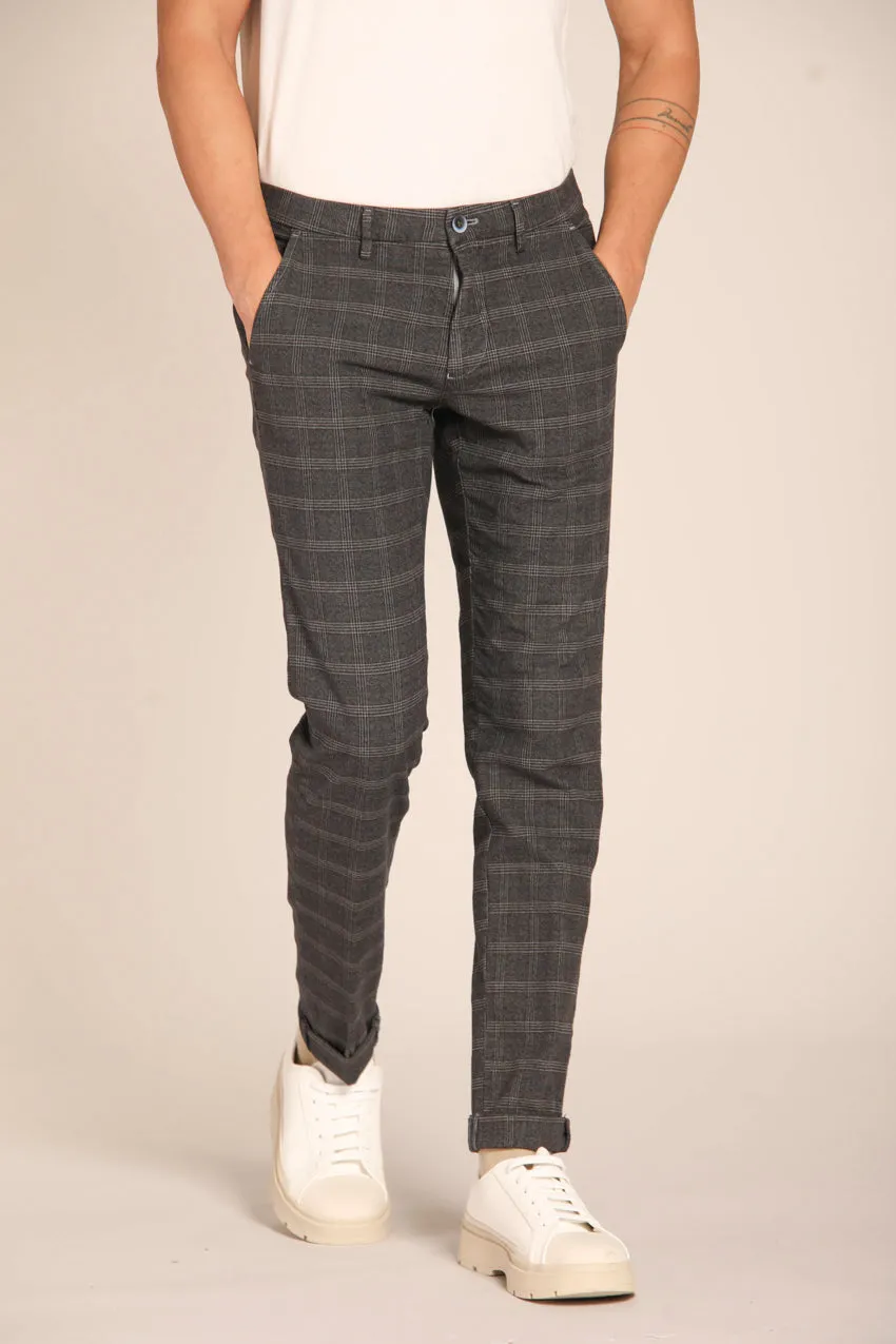 Torino men's chino pants in cotton stretch with motif galles slim fit