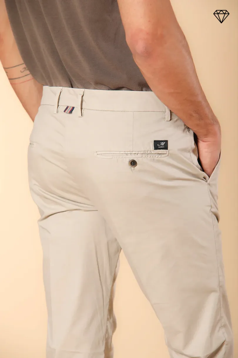 Torino men's chino pants in fine cotton and lyocell tricot slim fit ①