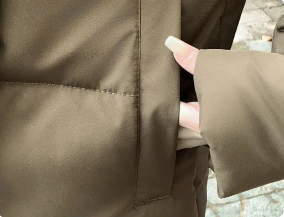 Trendy Knee-Length Windproof Puffer Jacket for Women