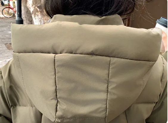 Trendy Knee-Length Windproof Puffer Jacket for Women