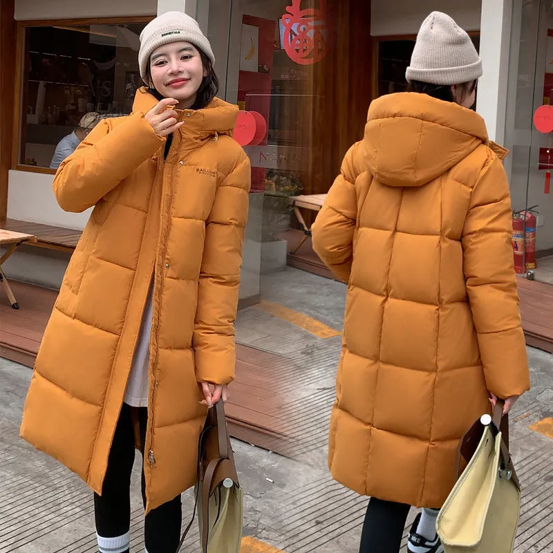 Trendy Knee-Length Windproof Puffer Jacket for Women
