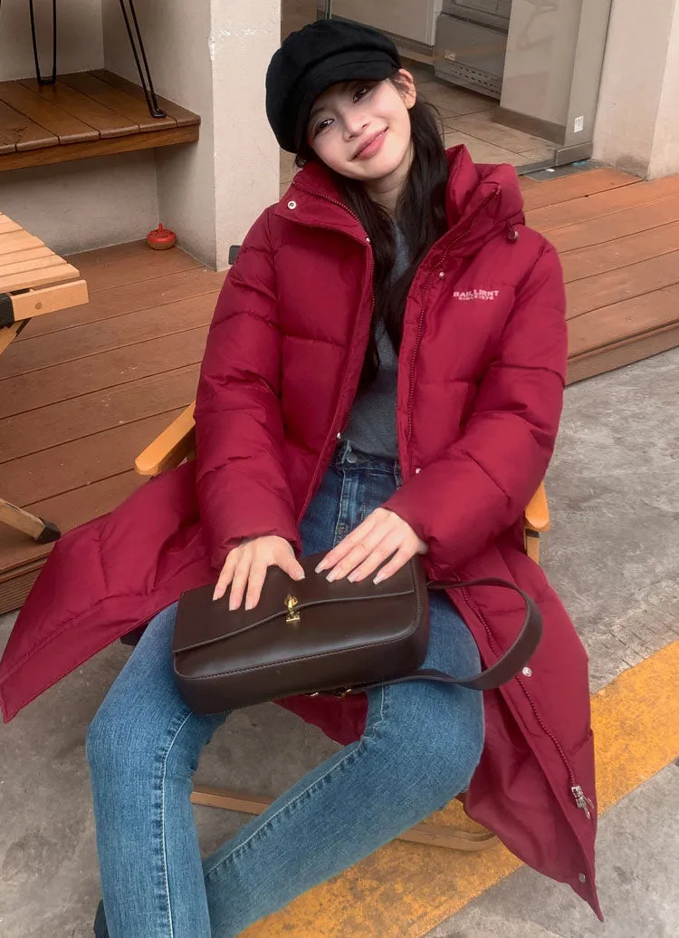 Trendy Knee-Length Windproof Puffer Jacket for Women