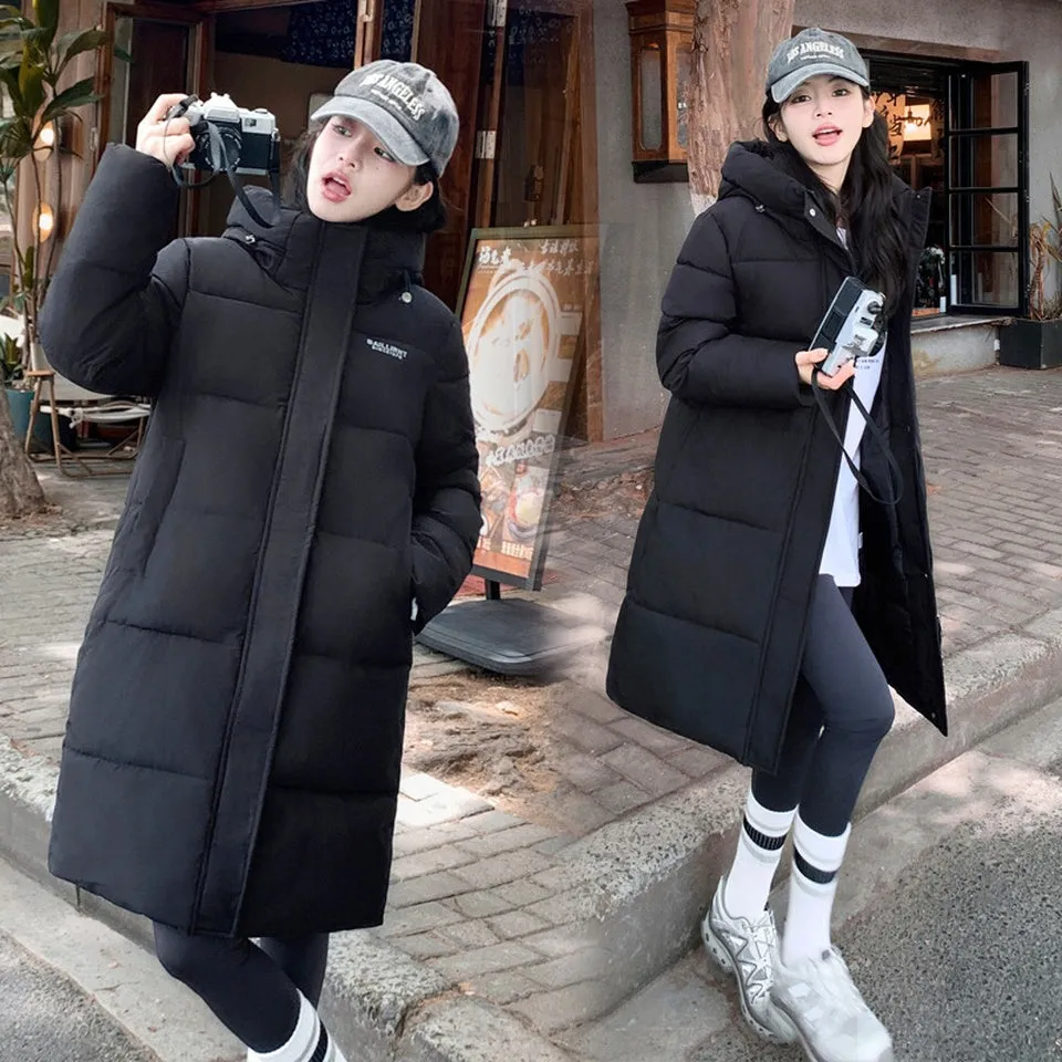 Trendy Knee-Length Windproof Puffer Jacket for Women