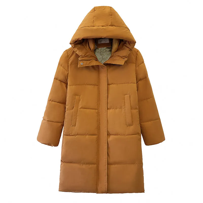 Trendy Knee-Length Windproof Puffer Jacket for Women