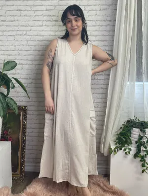 Tribal Sleeveless Cargo Dress