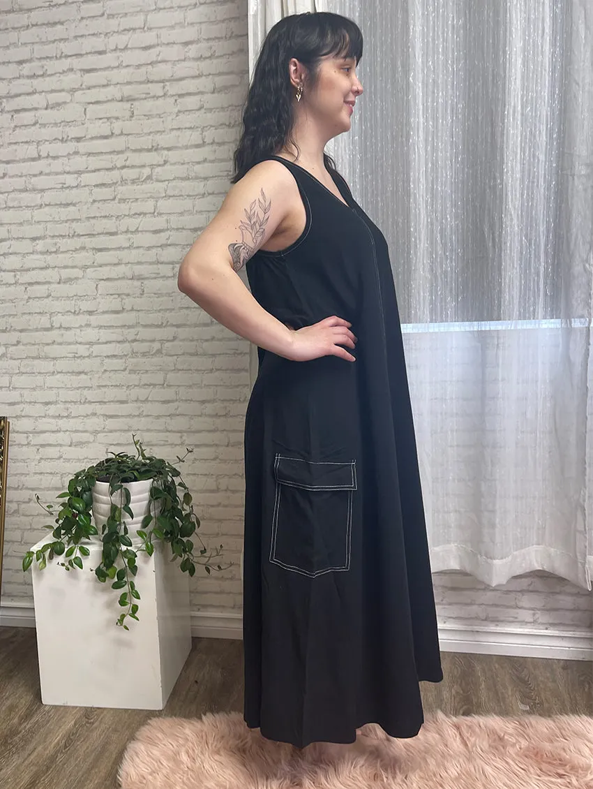 Tribal Sleeveless Cargo Dress