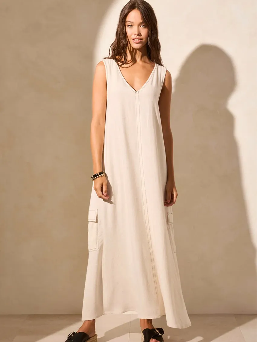 Tribal Sleeveless Cargo Dress