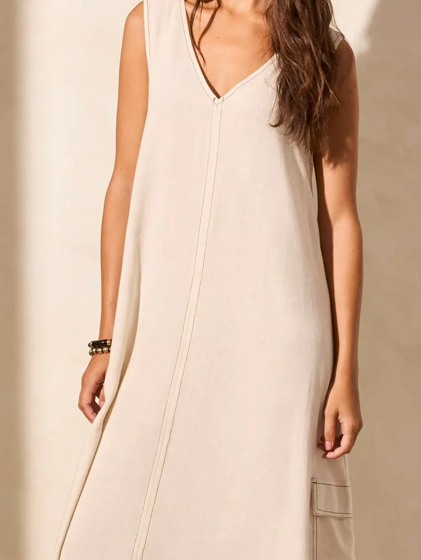 Tribal Sleeveless Cargo Dress