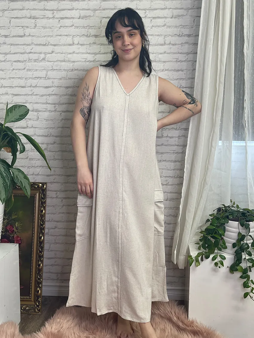 Tribal Sleeveless Cargo Dress