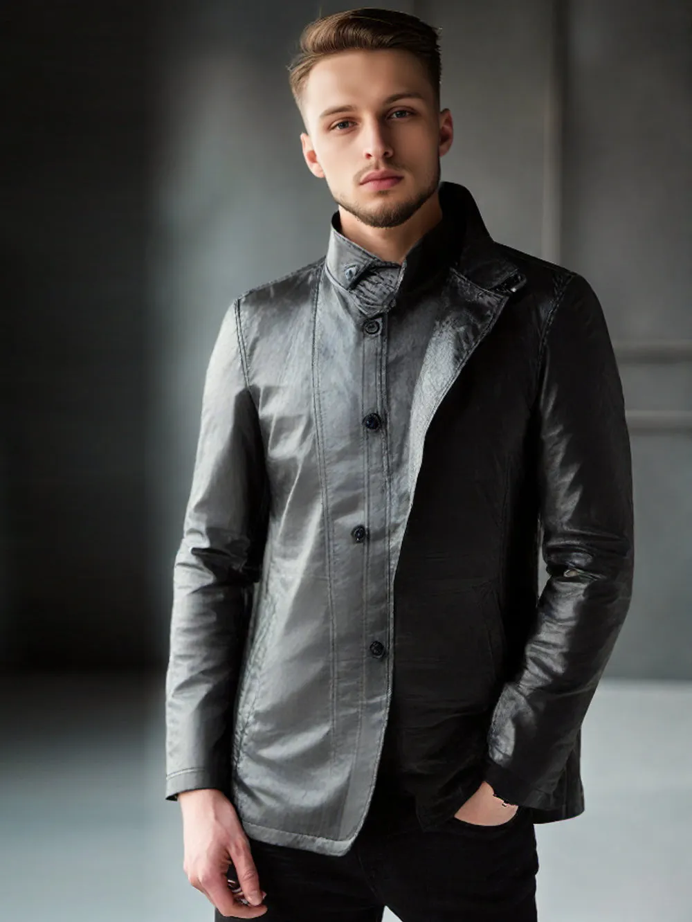 True Fit Sparkling Leather Coats for Men