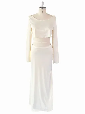 Two-Piece Maternity Dress Set Outfits Maxi Skirt with Top Prom Gown Photo Shoot Dress YW231078