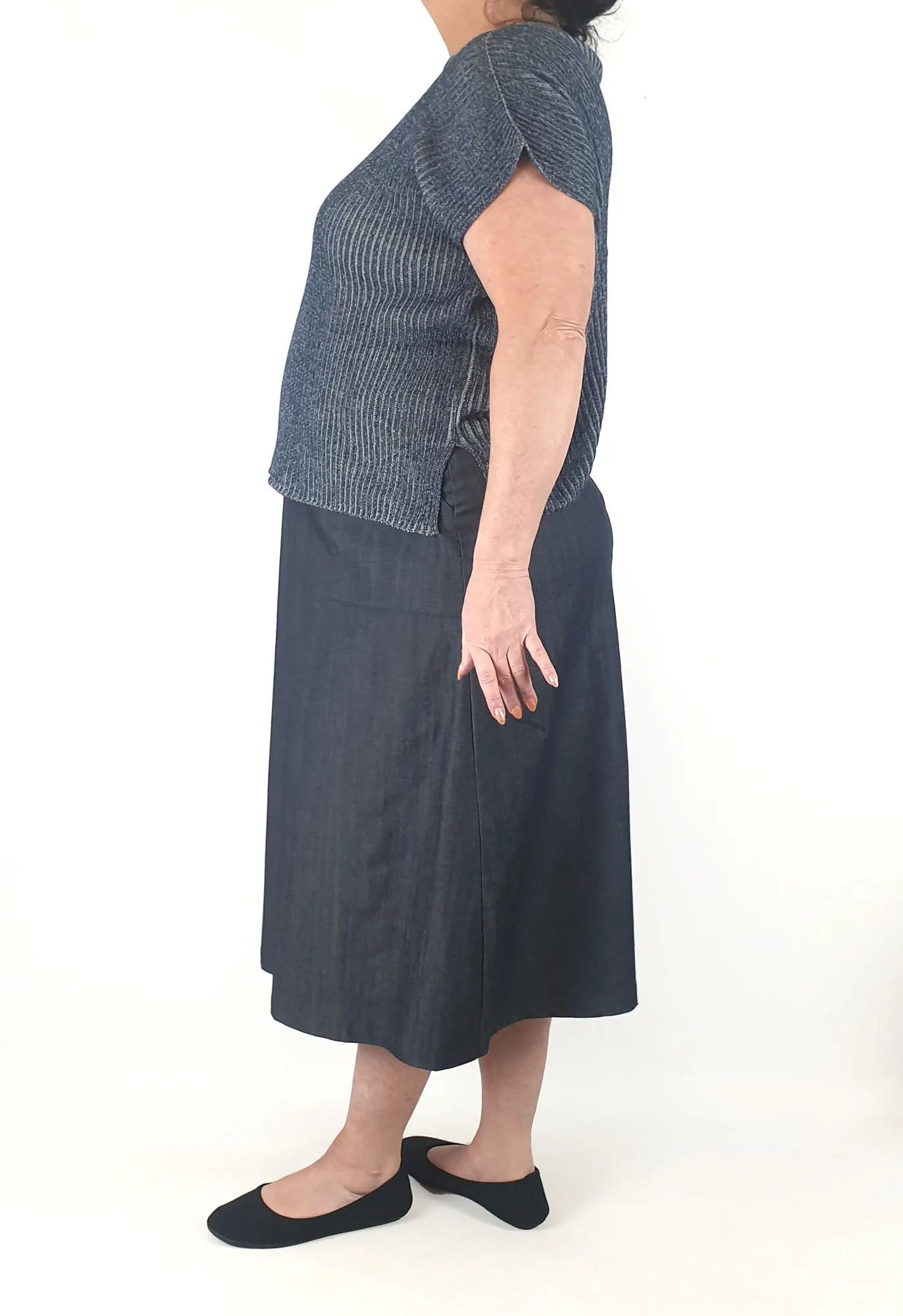 Uimi blue knit top one size