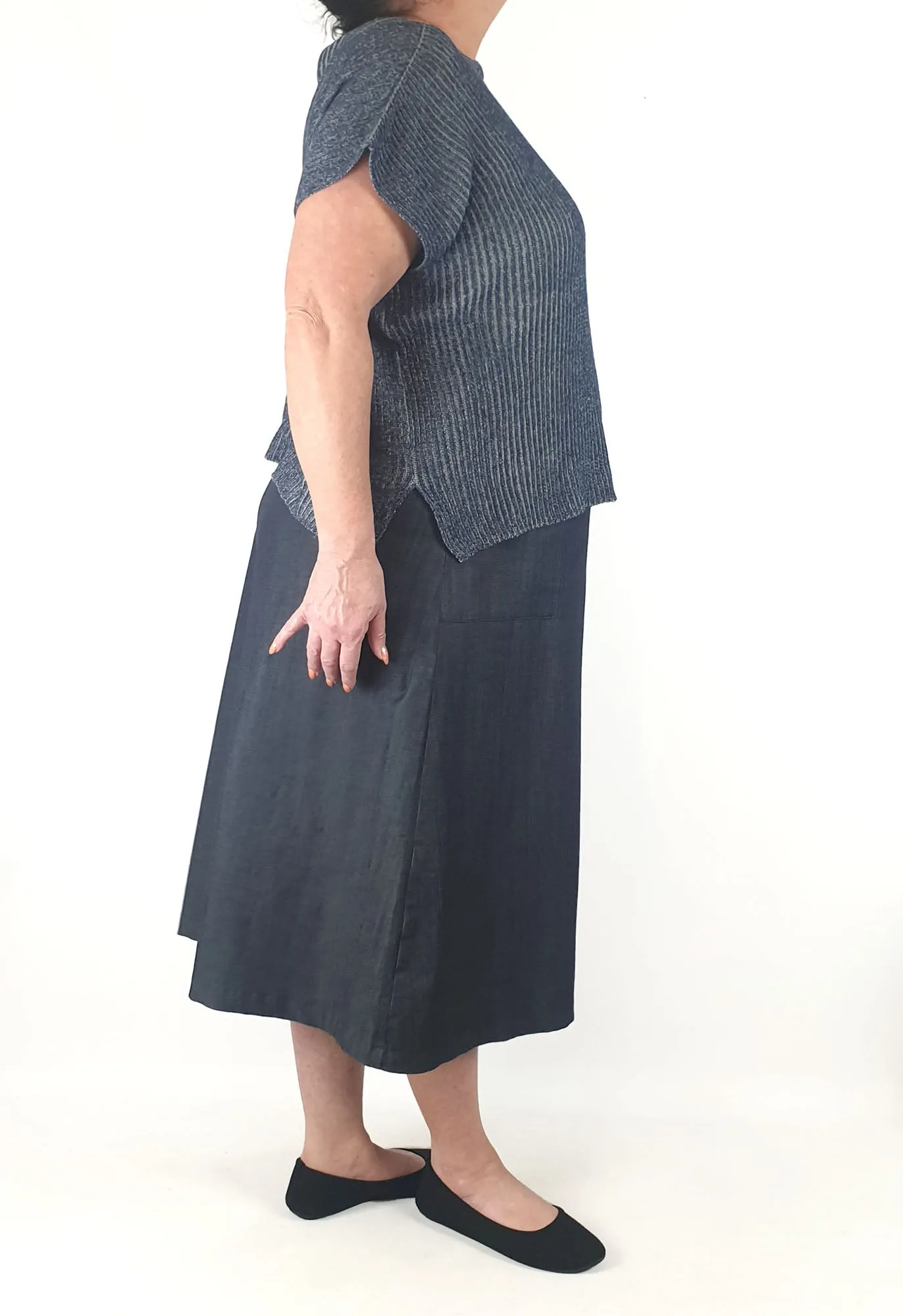 Uimi blue knit top one size