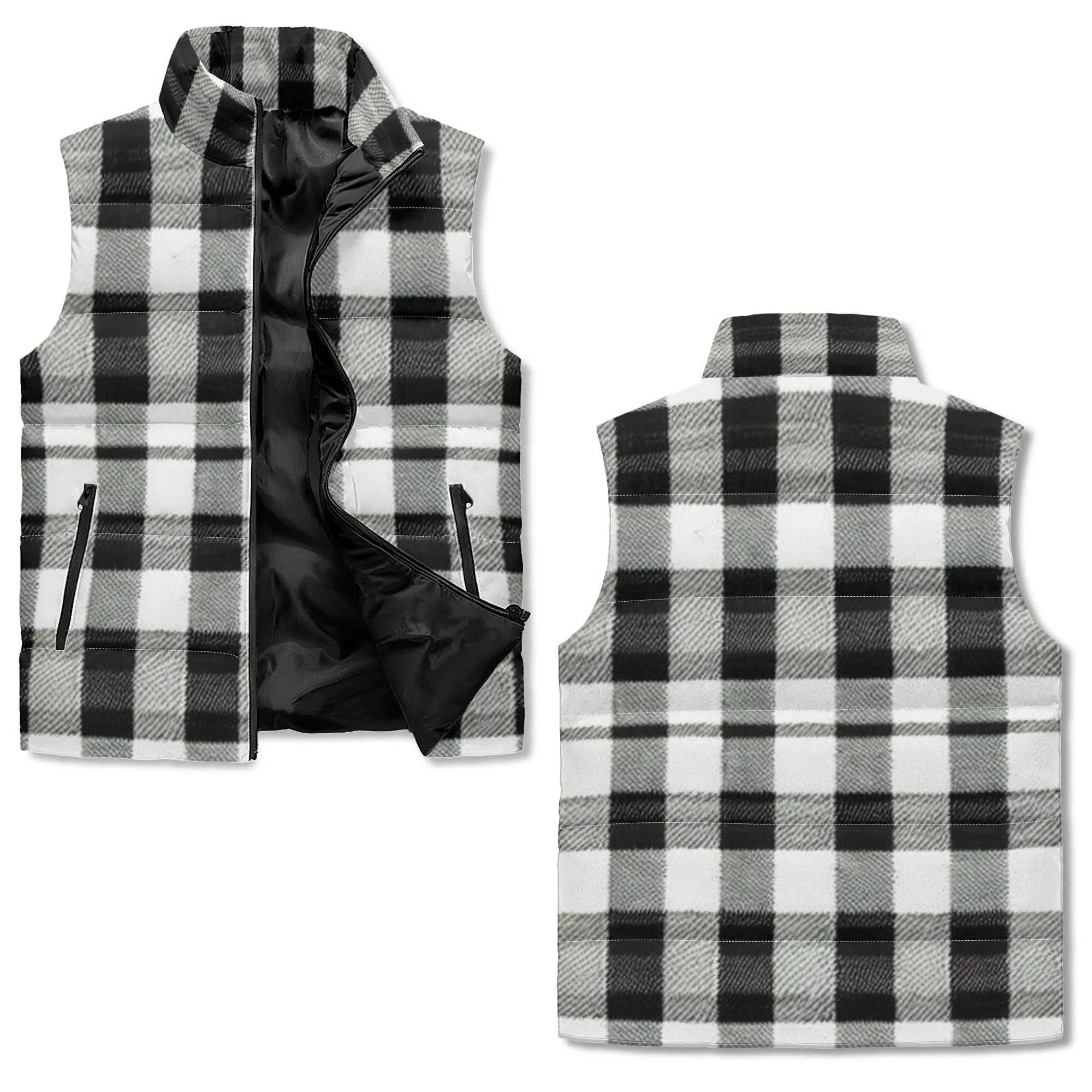 Unisex Plaid Puffer Vest