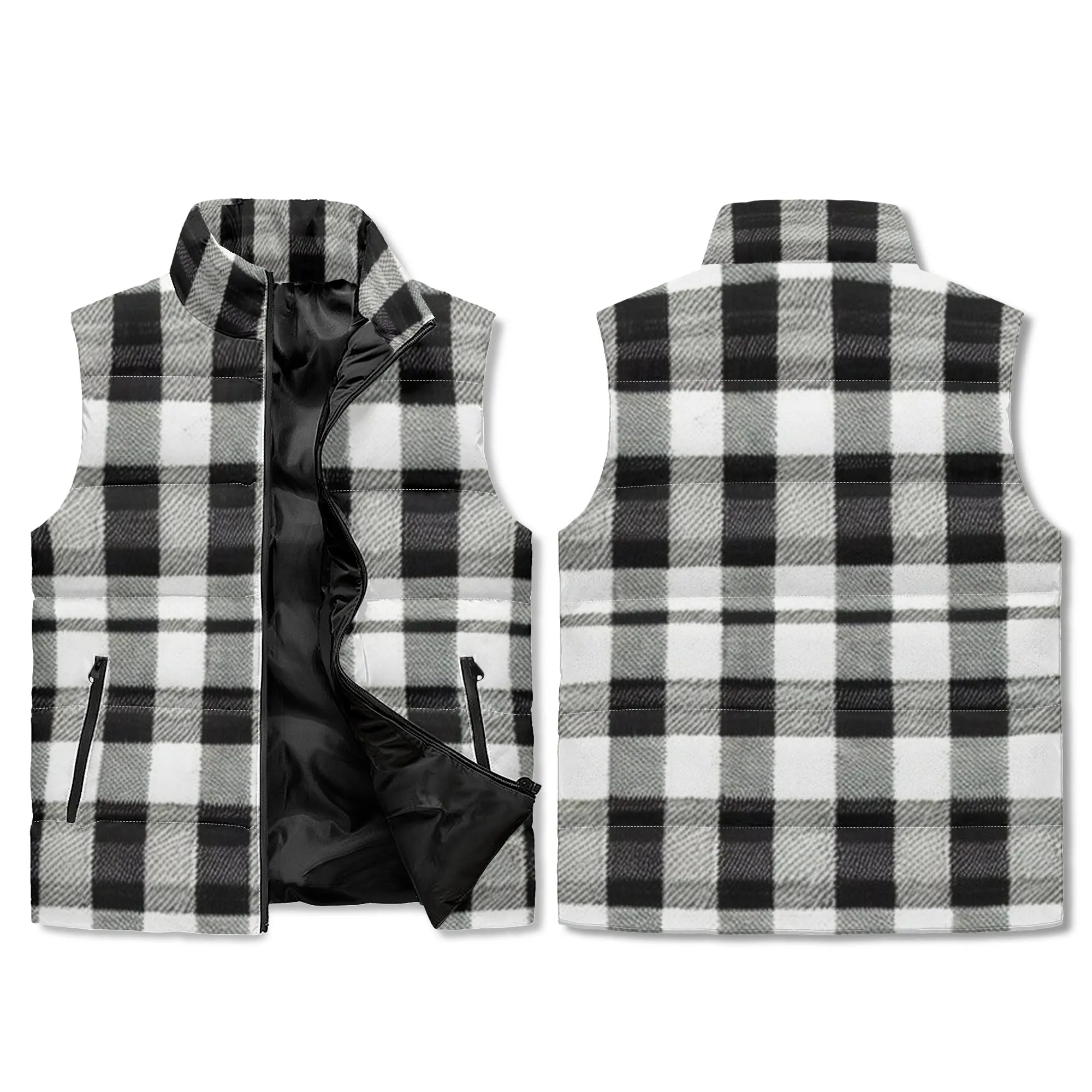 Unisex Plaid Puffer Vest