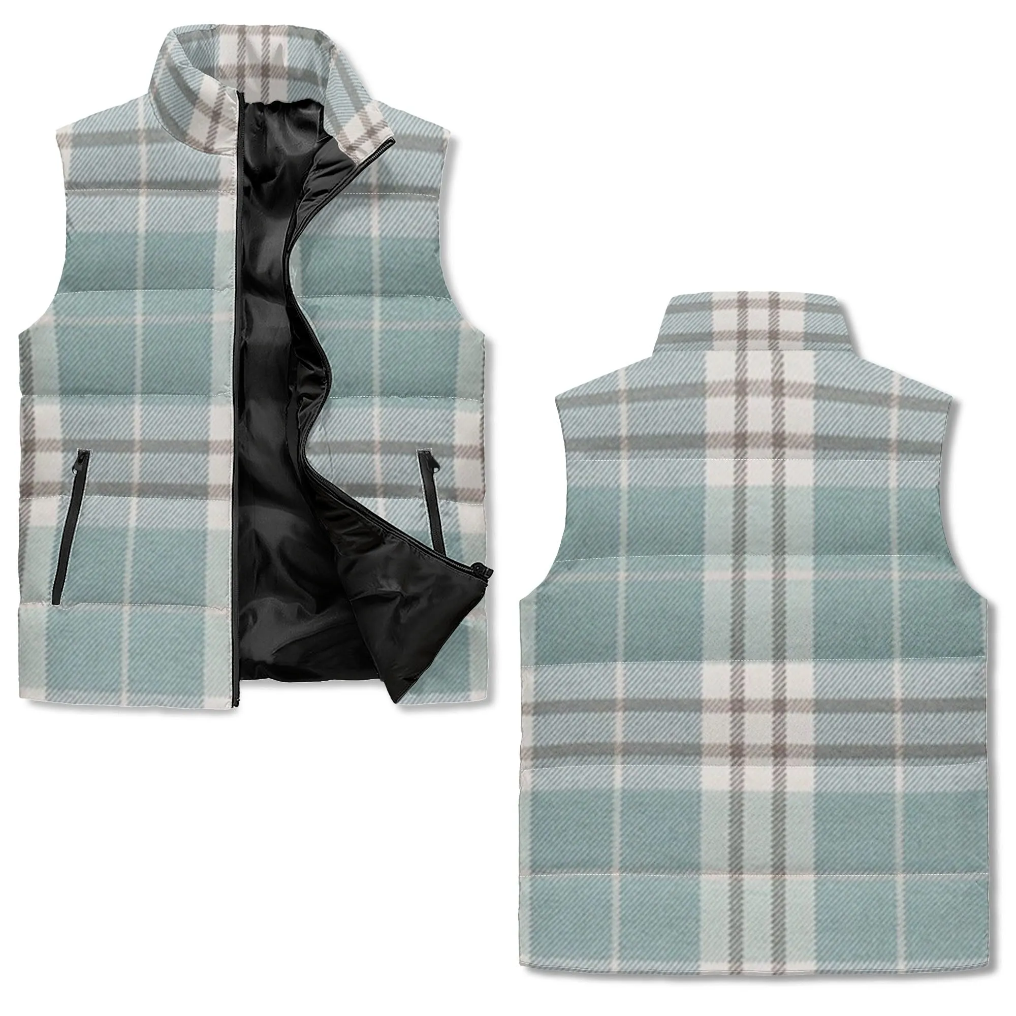 Unisex Plaid Puffer Vest