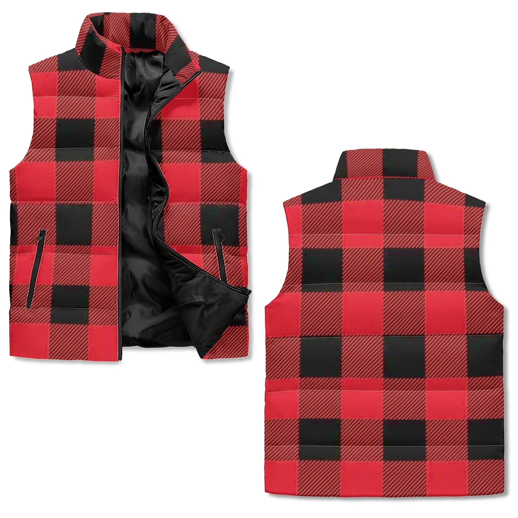 Unisex Plaid Puffer Vest