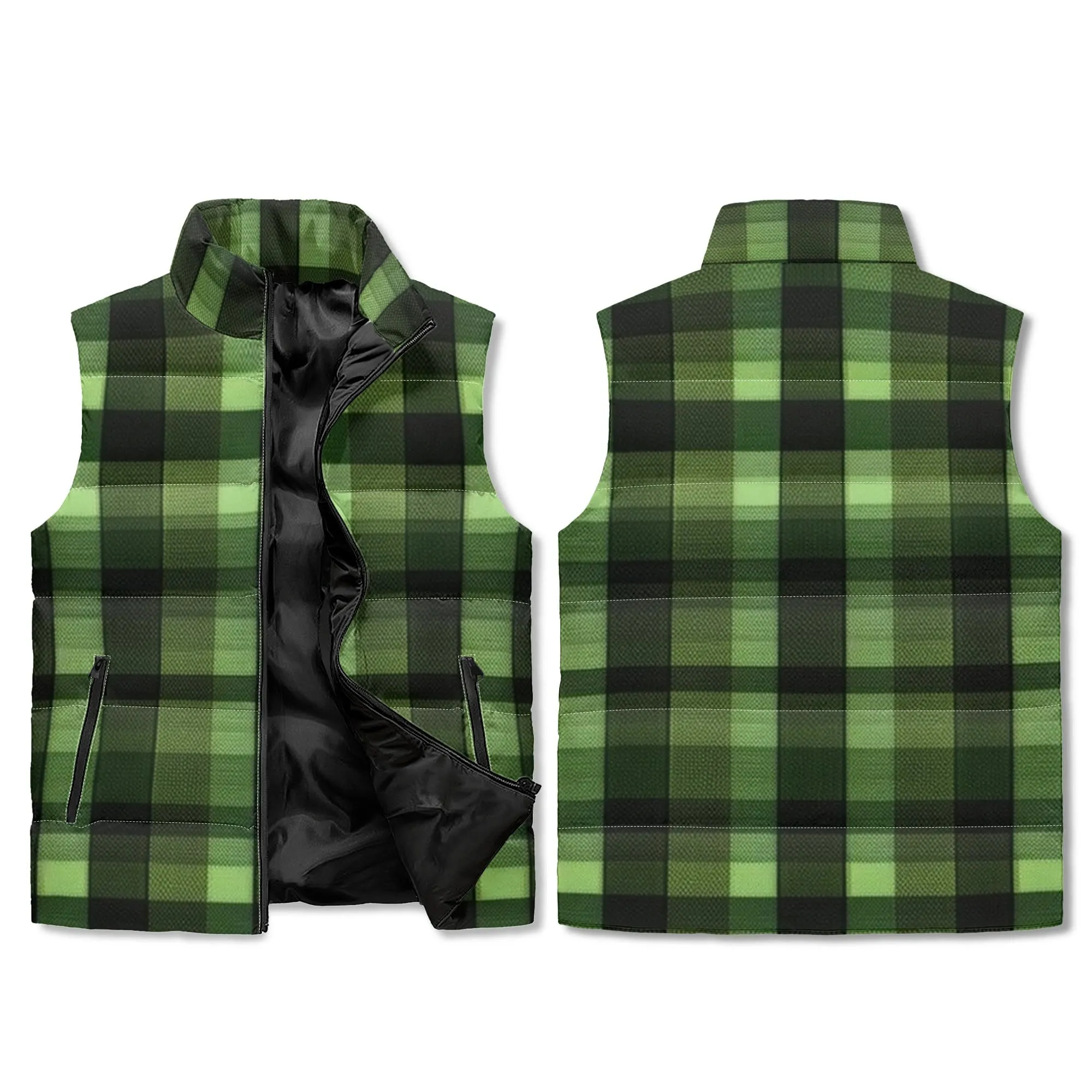 Unisex Plaid Puffer Vest
