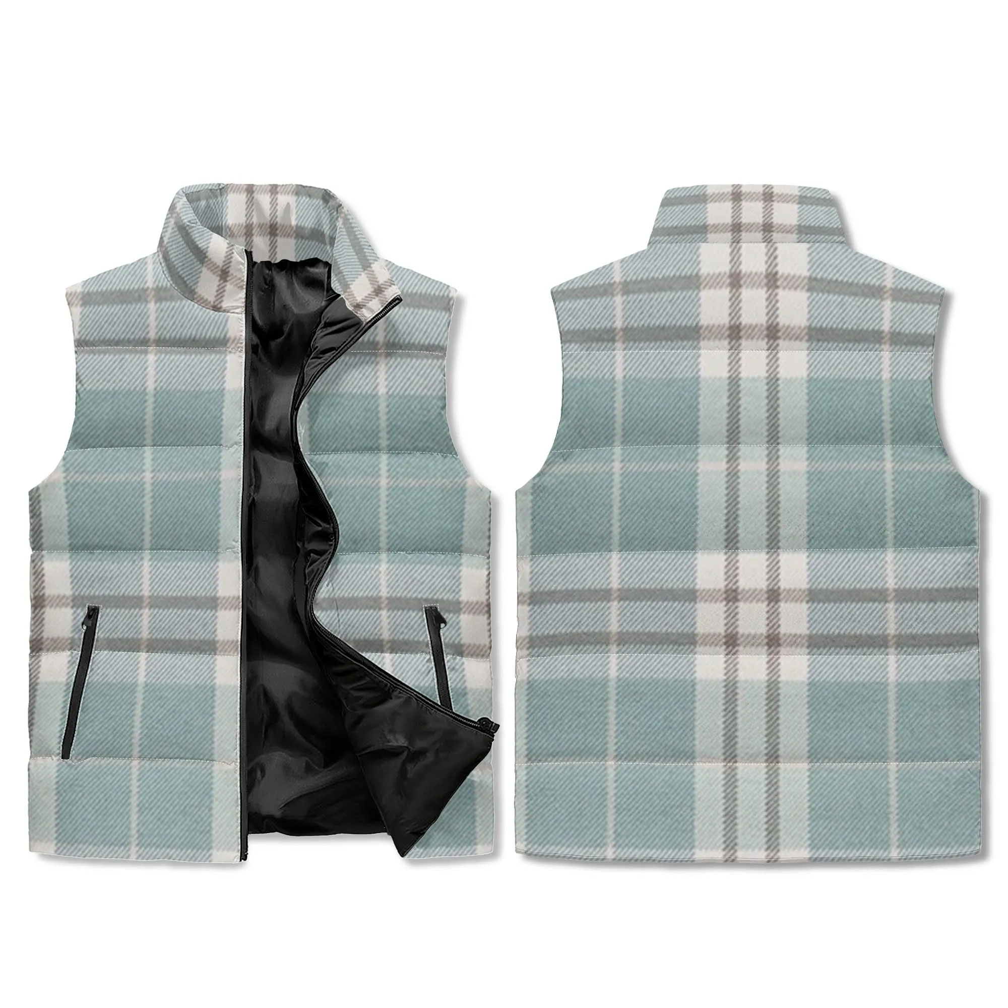 Unisex Plaid Puffer Vest