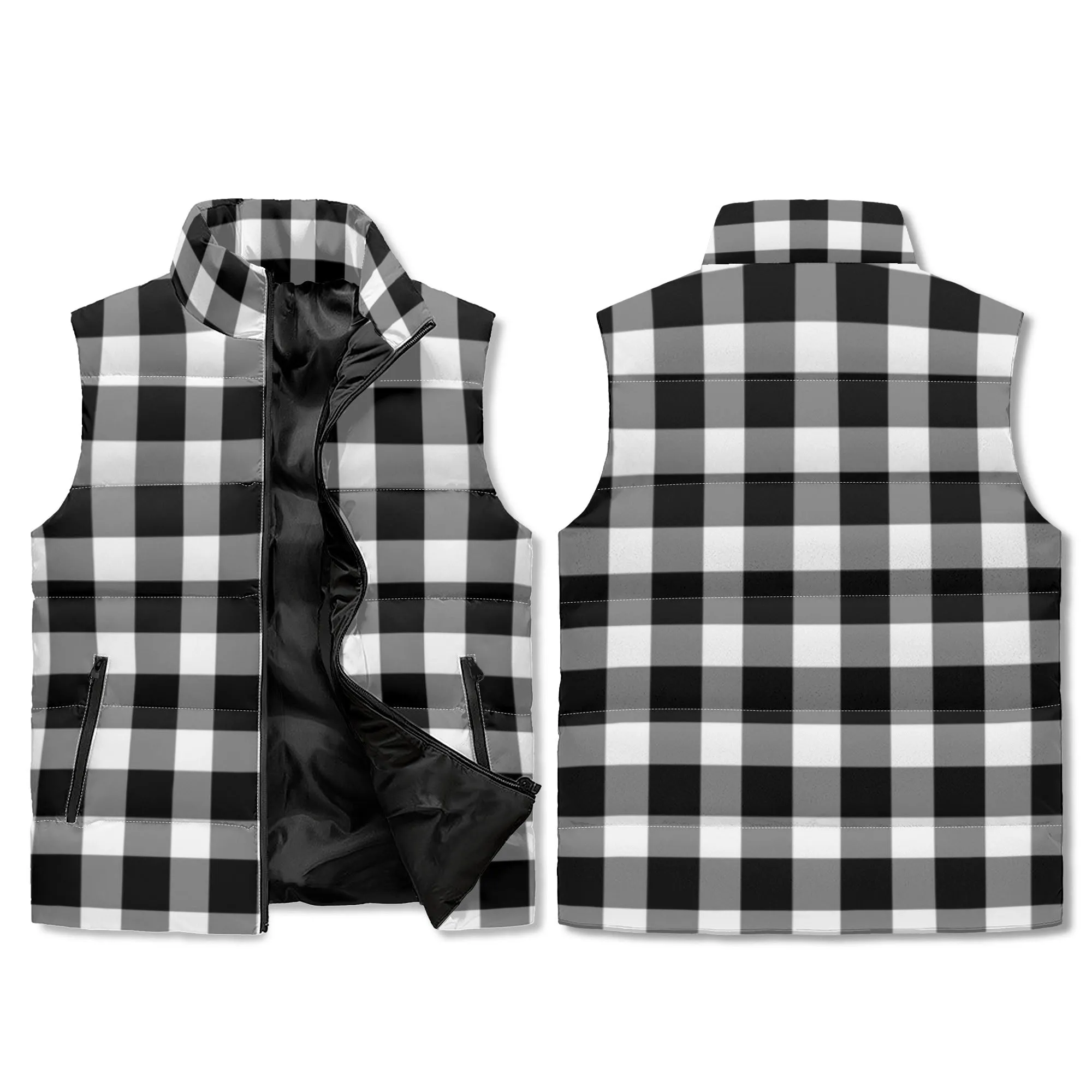 Unisex Plaid Puffer Vest
