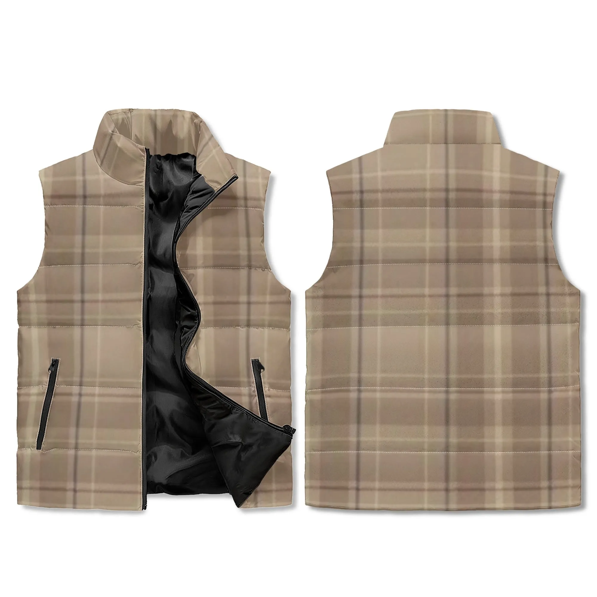 Unisex Plaid Puffer Vest