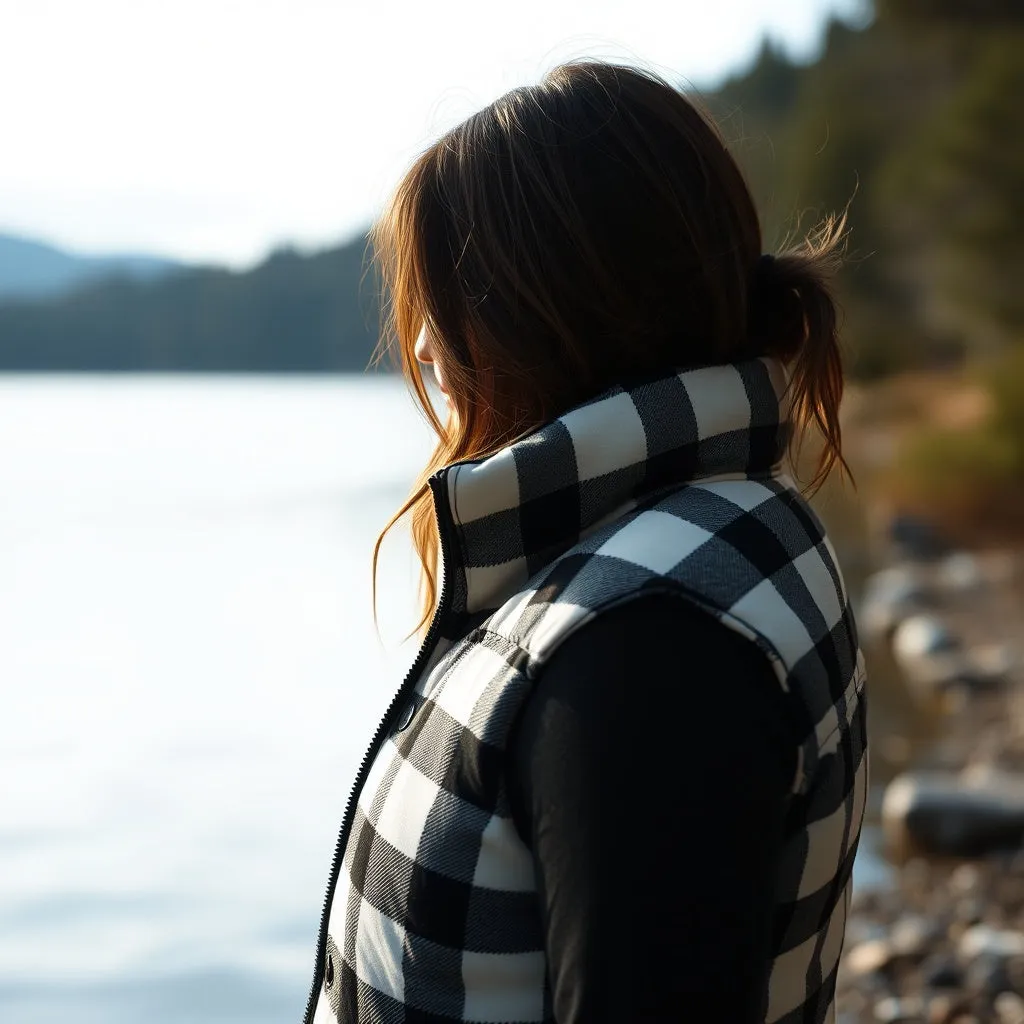 Unisex Plaid Puffer Vest