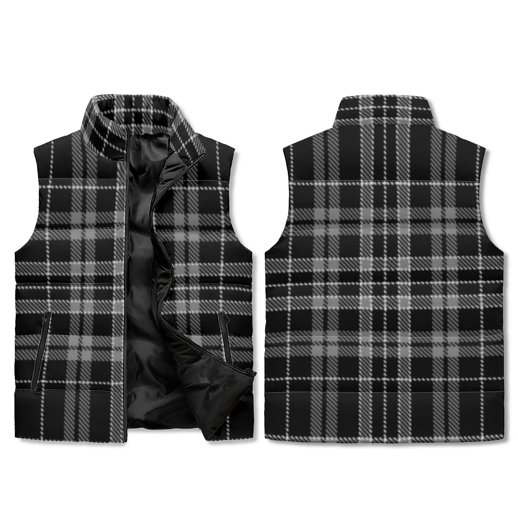 Unisex Plaid Puffer Vest