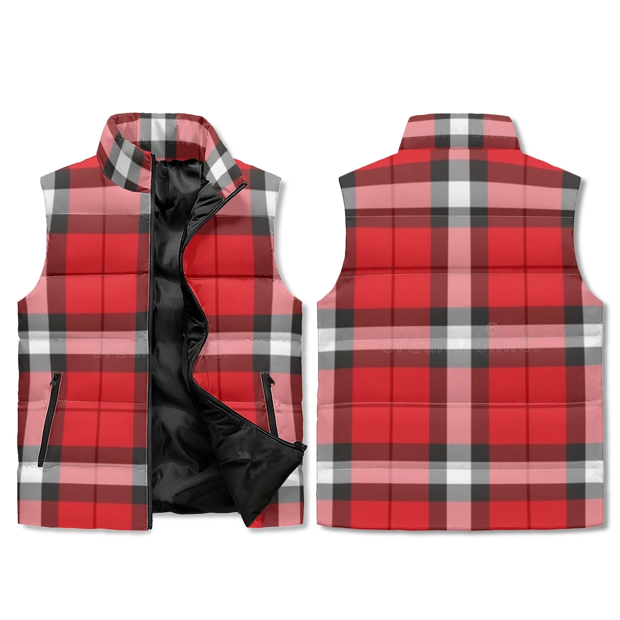 Unisex Plaid Puffer Vest