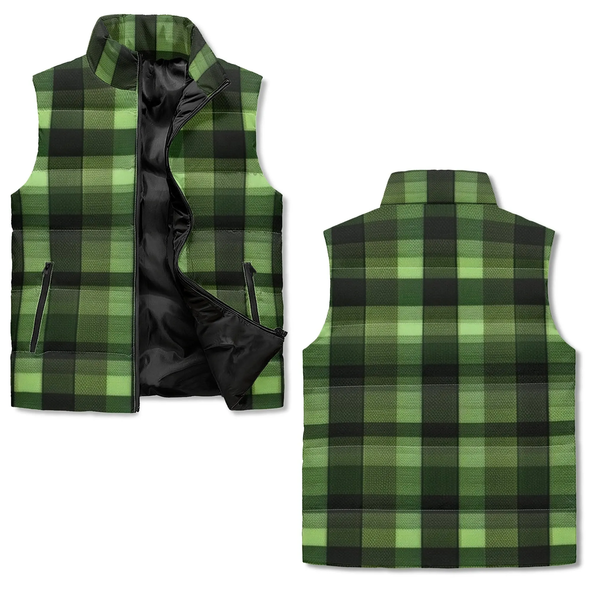 Unisex Plaid Puffer Vest