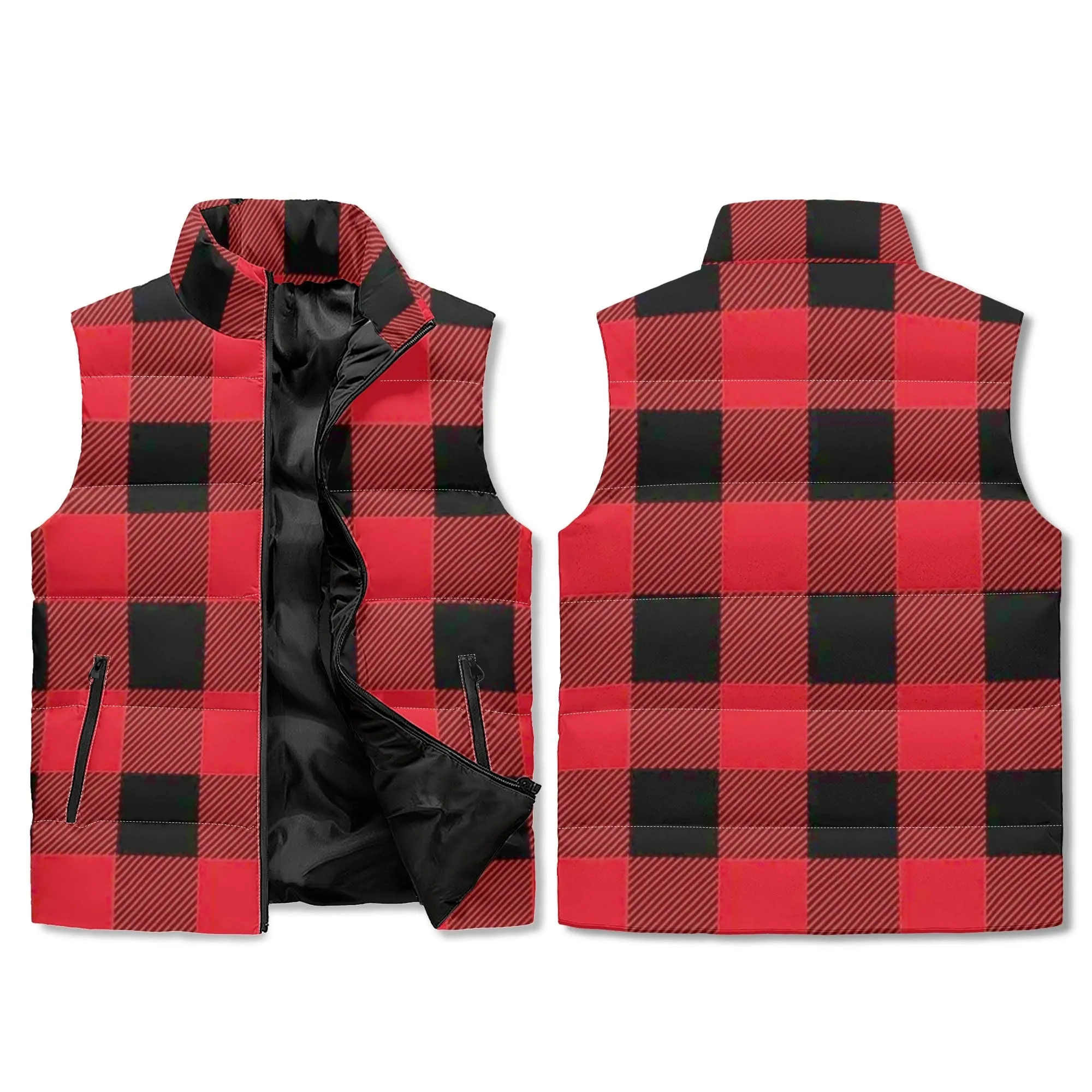 Unisex Plaid Puffer Vest