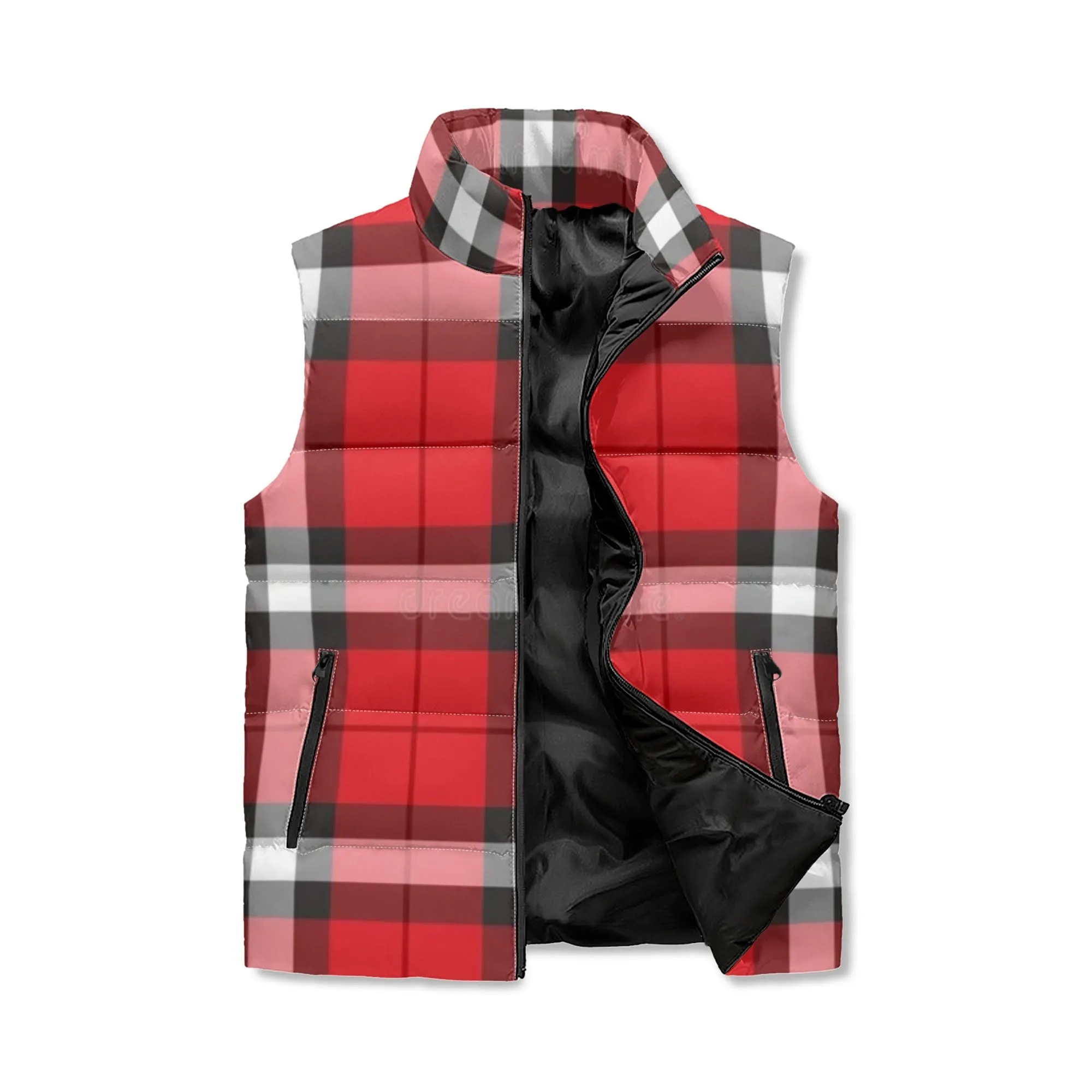 Unisex Plaid Puffer Vest