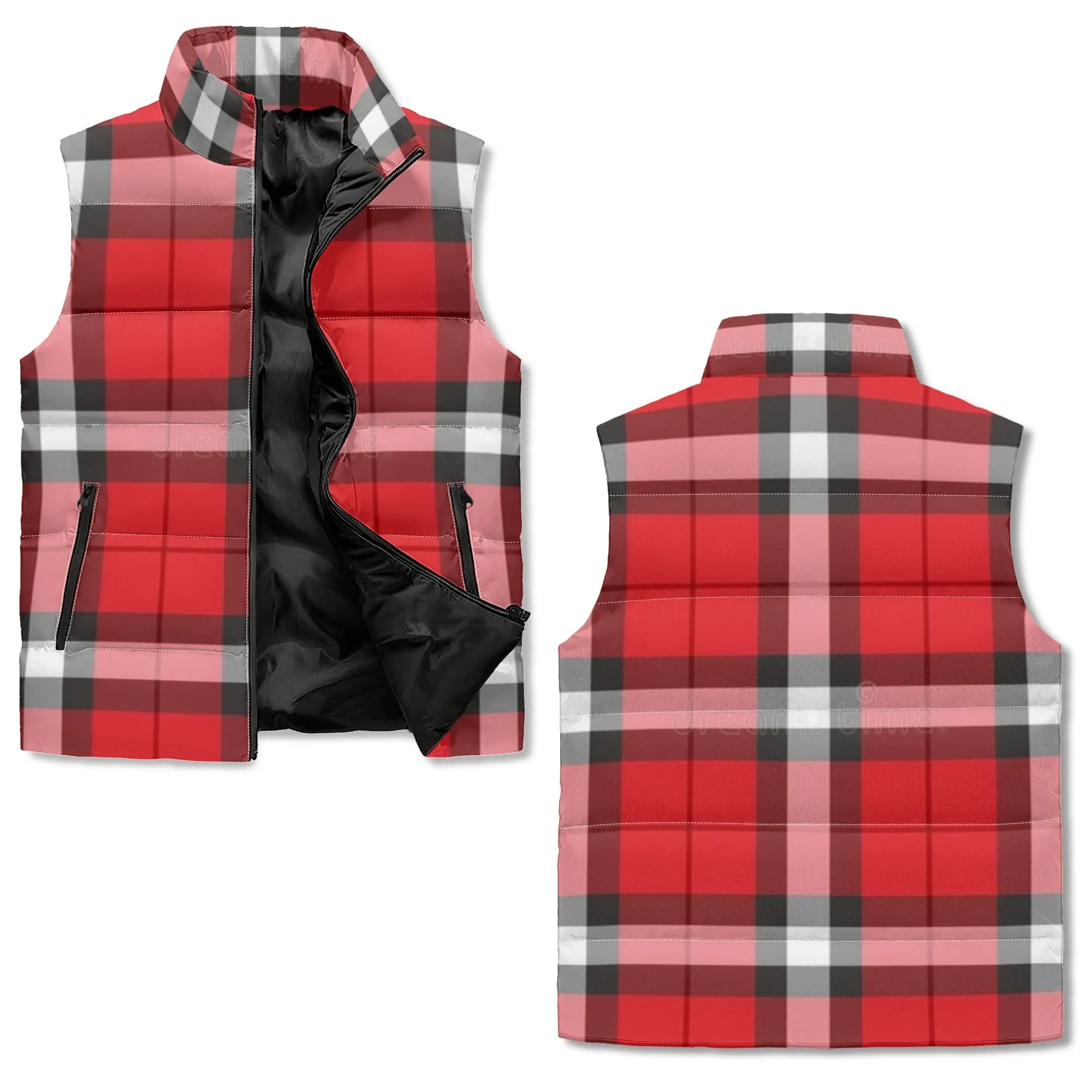 Unisex Plaid Puffer Vest