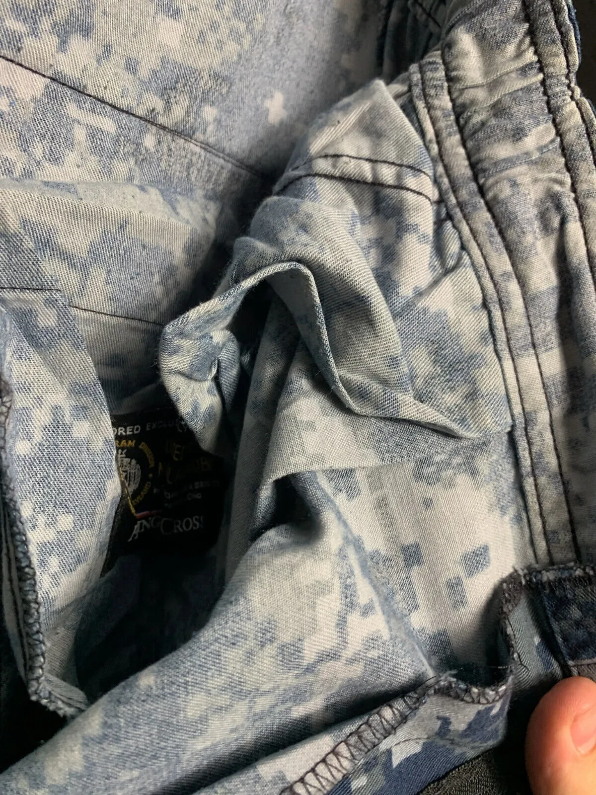 US Navy Camouflage Cargo Pants Men's Blue Digital Trousers - Large - Regular 39"