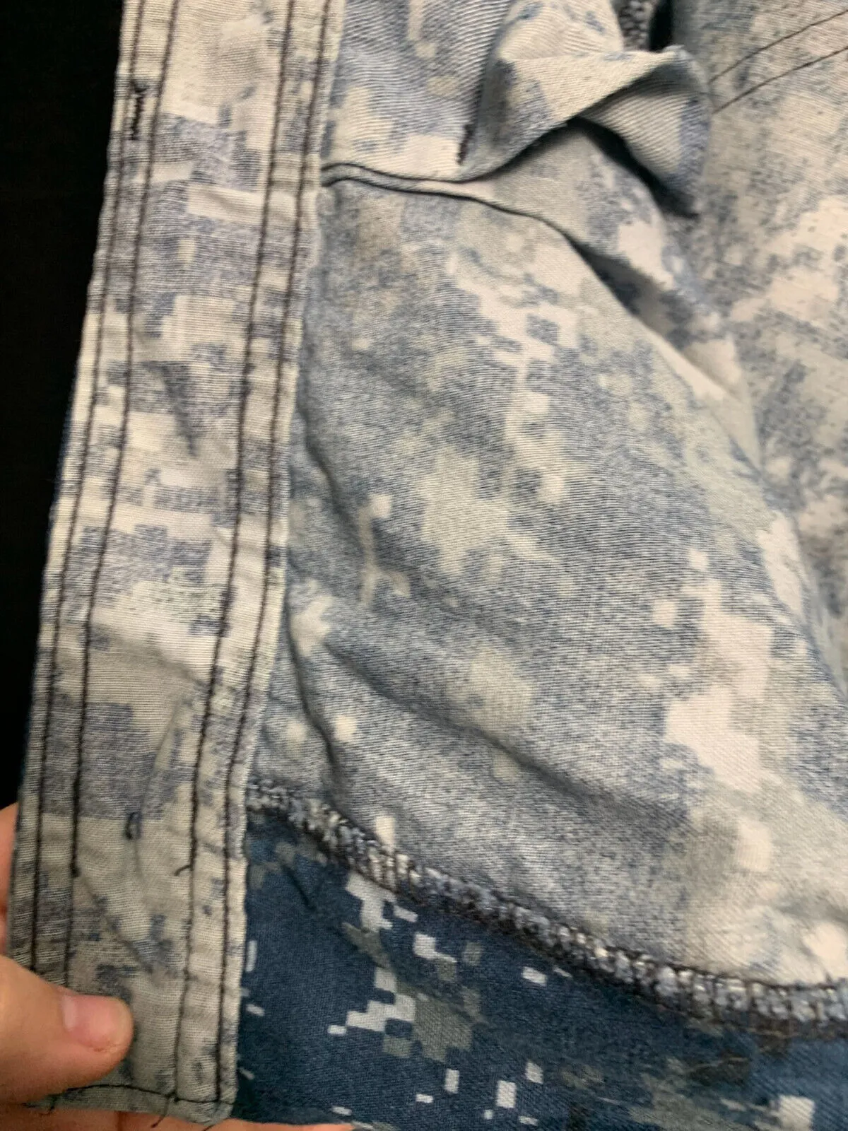 US Navy Camouflage Cargo Pants Men's Blue Digital Trousers - Large - Regular 39"