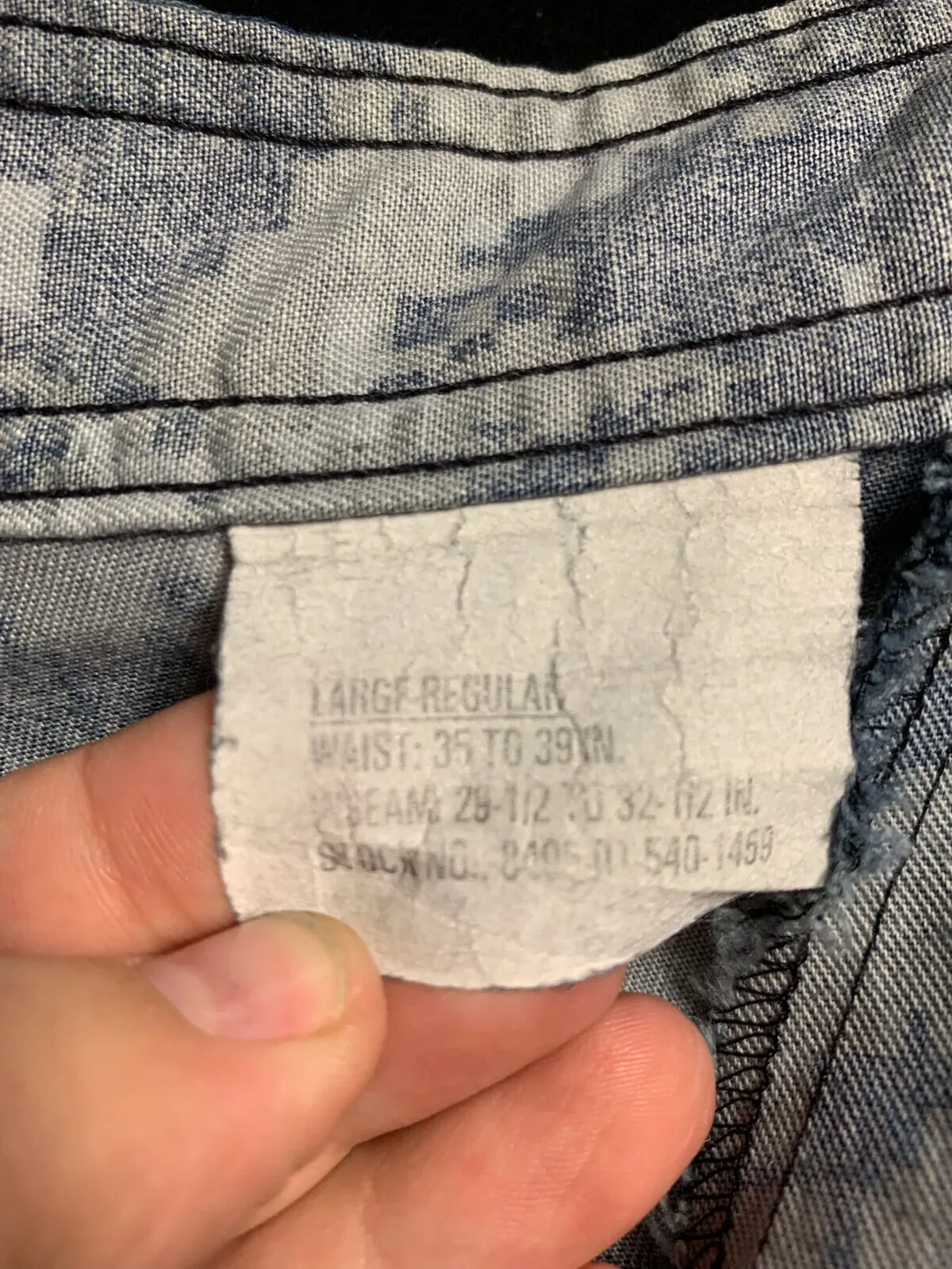 US Navy Camouflage Cargo Pants Men's Blue Digital Trousers - Large - Regular 39"