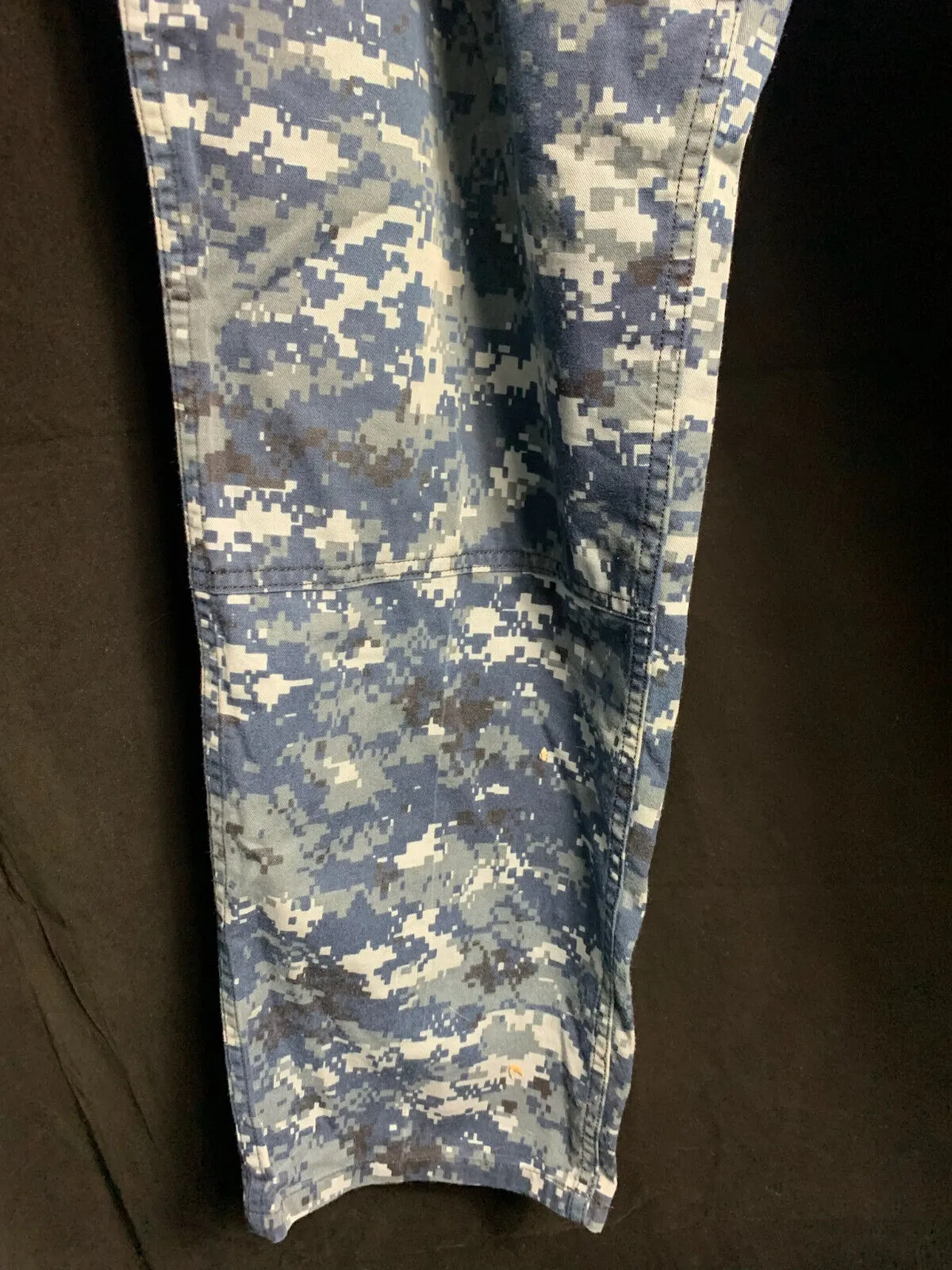 US Navy Camouflage Cargo Pants Men's Blue Digital Trousers - Large - Regular 39"