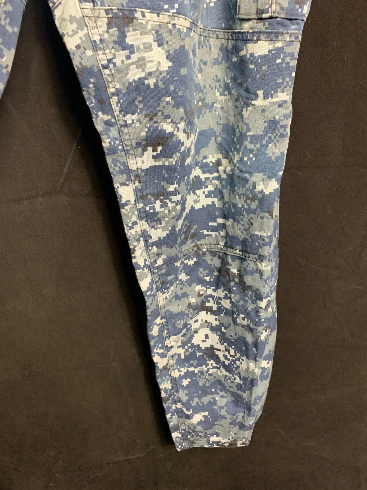 US Navy Camouflage Cargo Pants Men's Blue Digital Trousers - Large - Regular 39"